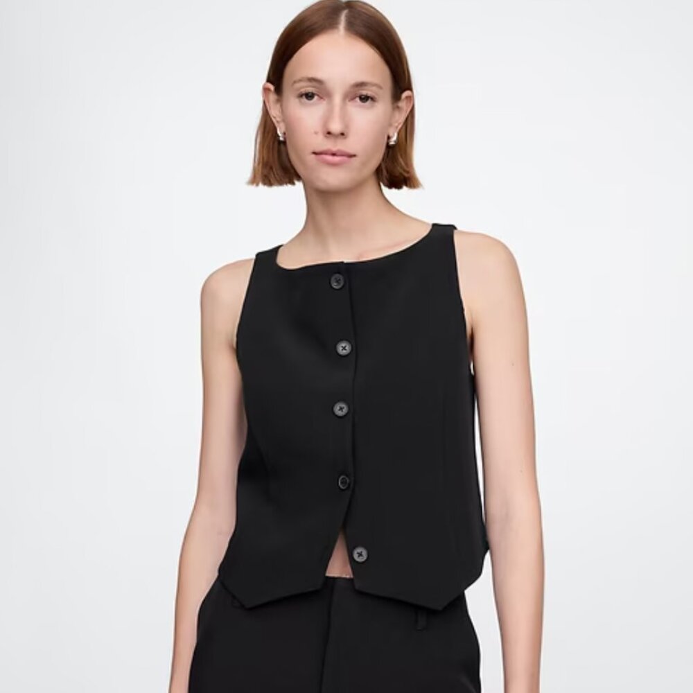 Cropped BiStretch Boatneck Vest - XL TALL